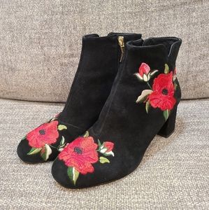 Kate spade langton embroidered suede bootie